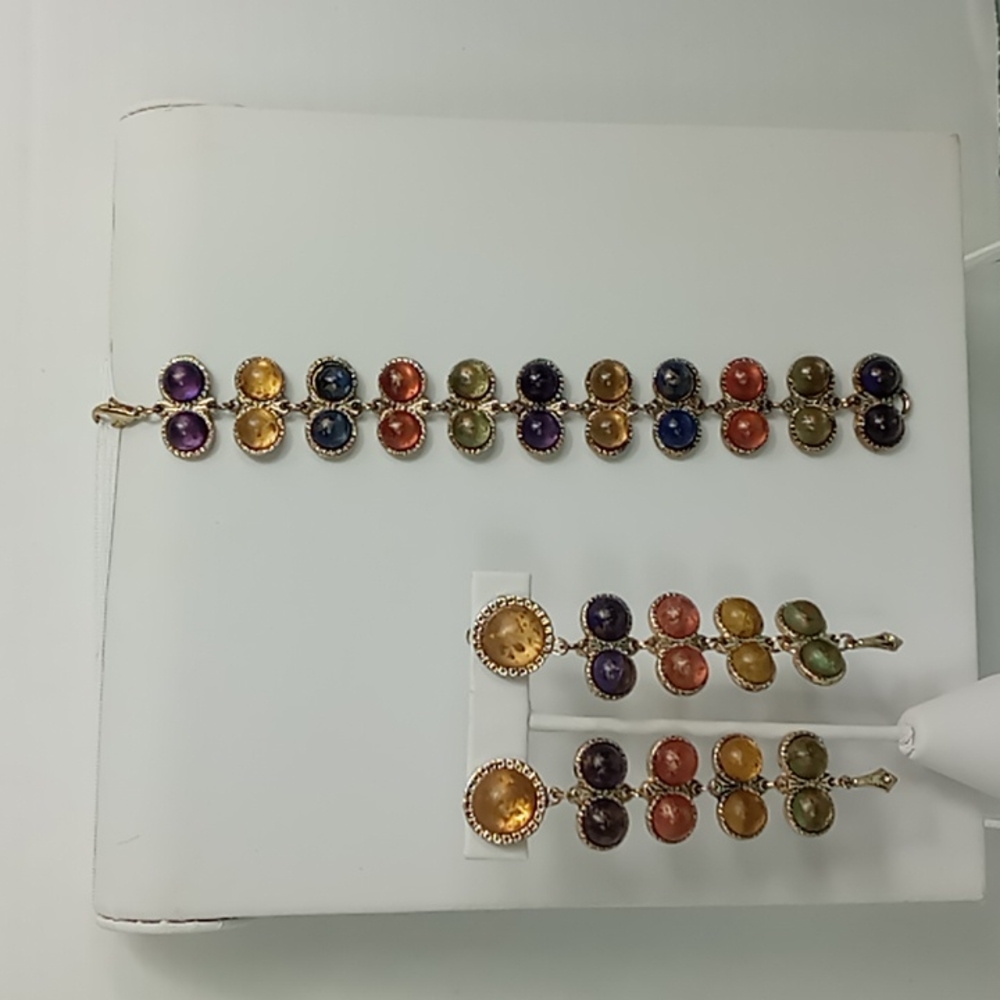 Vintage Earring and Bracelet Set From 1980's